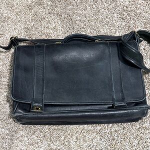 Coach Black Leather Messenger Bag